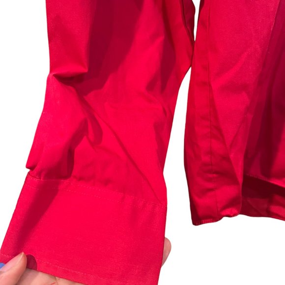 Arrow Long Sleeve Shirt Button Down Collared Button Cuff Red Large - Picture 2 of 12